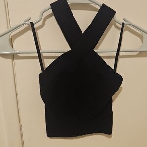 Abercrombie & Fitch Black Cross-Strap Crop Top